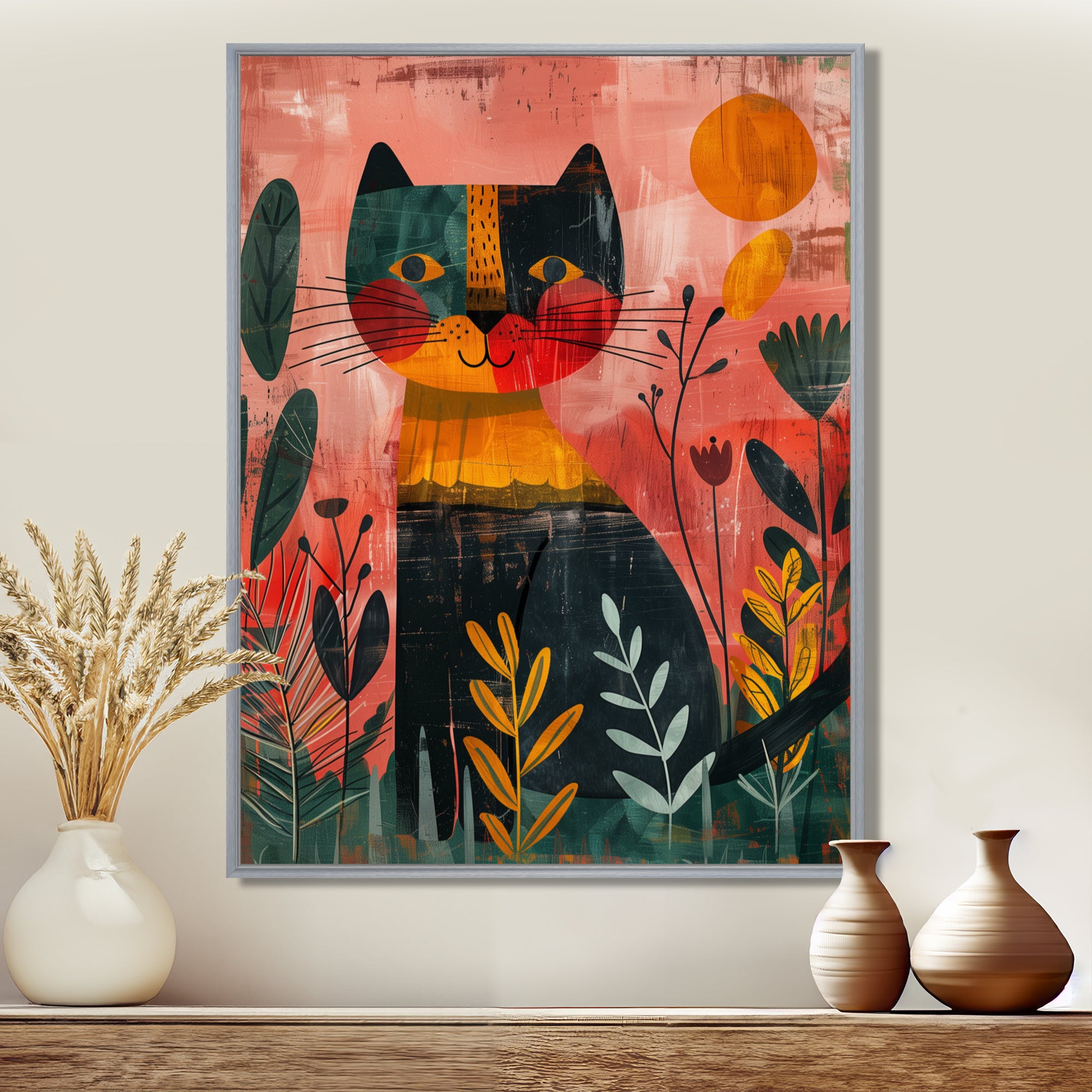 Cheetah in the African rainforest - Pink Cheetah Wall Art