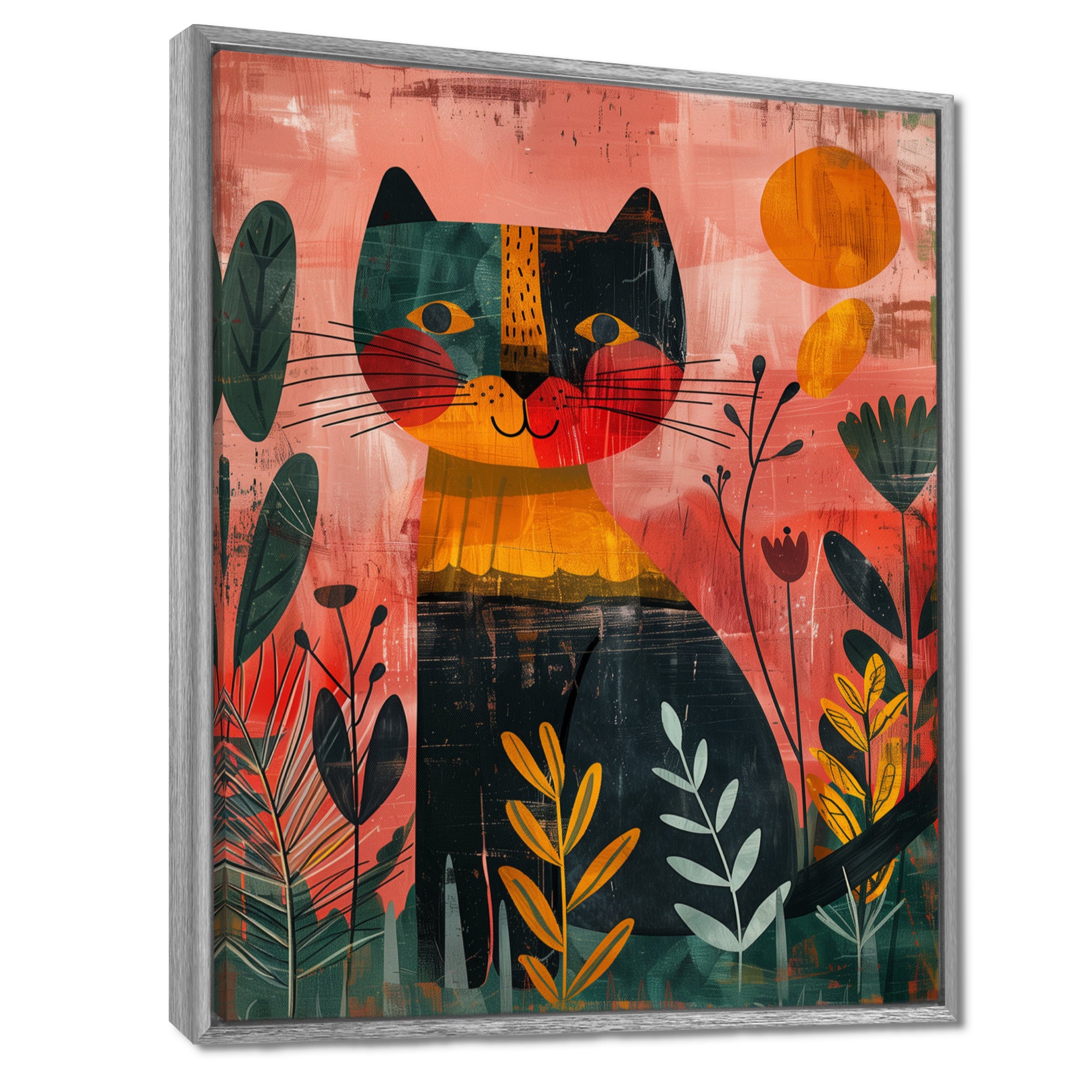 Cheetah in the African rainforest - Pink Cheetah Wall Art