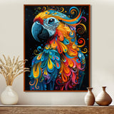 Blue orange parrot portrait on black - Parrot Wall Decor