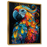 Blue orange parrot portrait on black - Parrot Wall Decor
