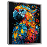 Blue orange parrot portrait on black - Parrot Wall Decor