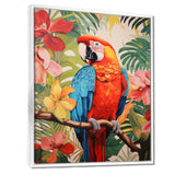 Red blue Parrot in the African jungle - Red Parrot Wall Art