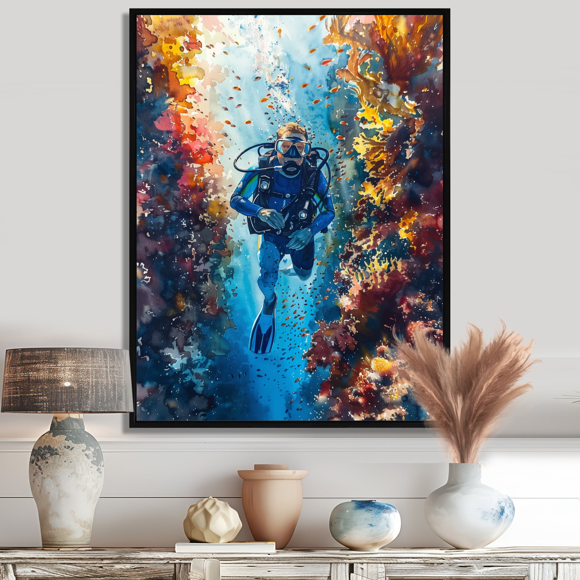 Snorkeling In The Great Barrier Reef I - Snorkeling Canvas Wall Art