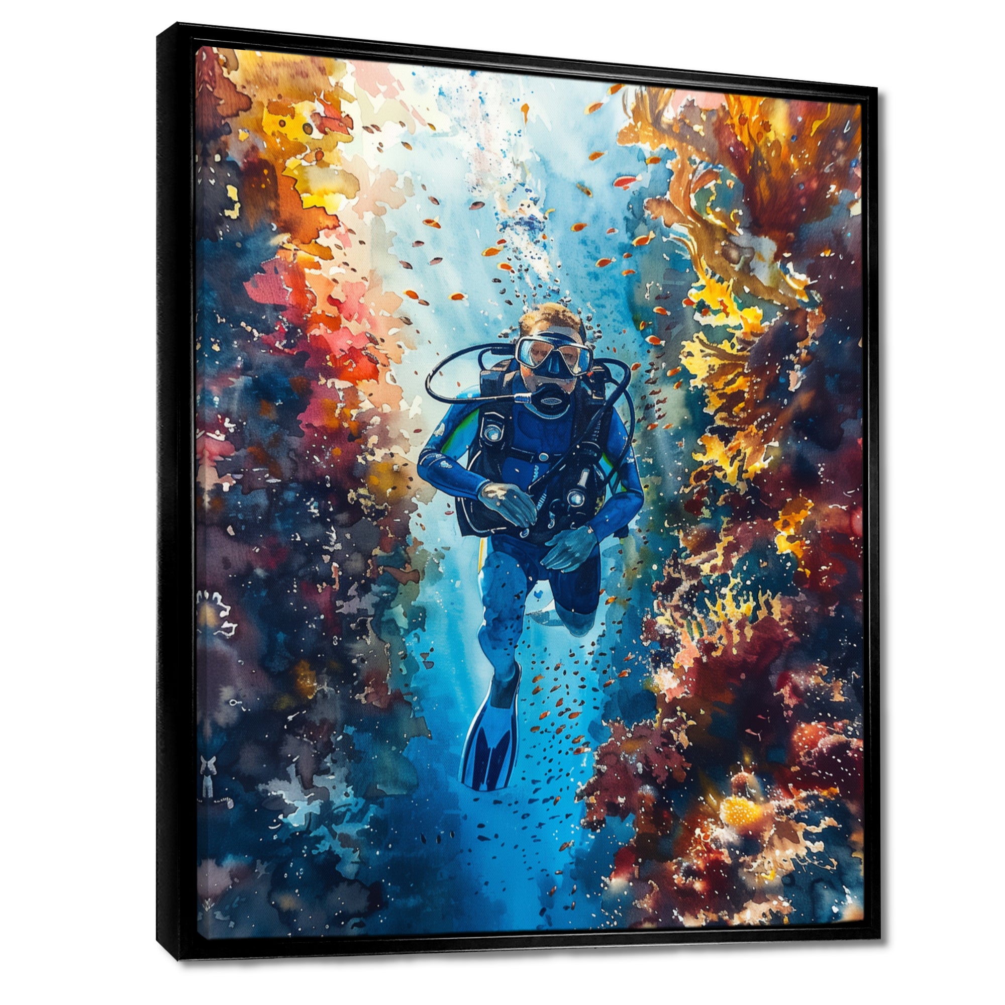 Snorkeling In The Great Barrier Reef I - Snorkeling Canvas Wall Art
