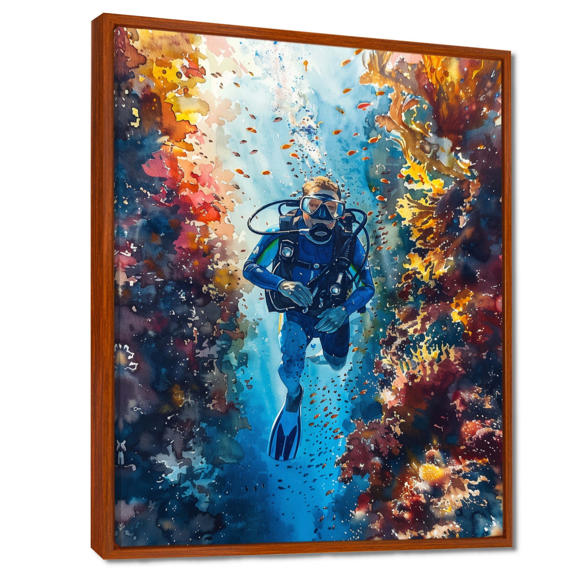 Snorkeling In The Great Barrier Reef I - Snorkeling Canvas Wall Art