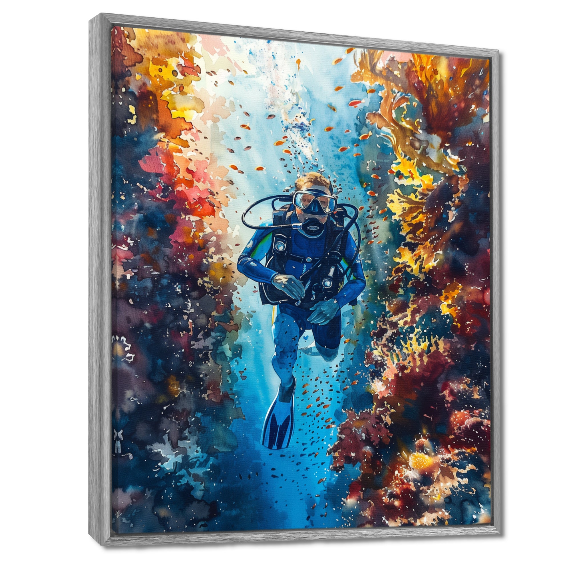 Snorkeling In The Great Barrier Reef I - Snorkeling Canvas Wall Art