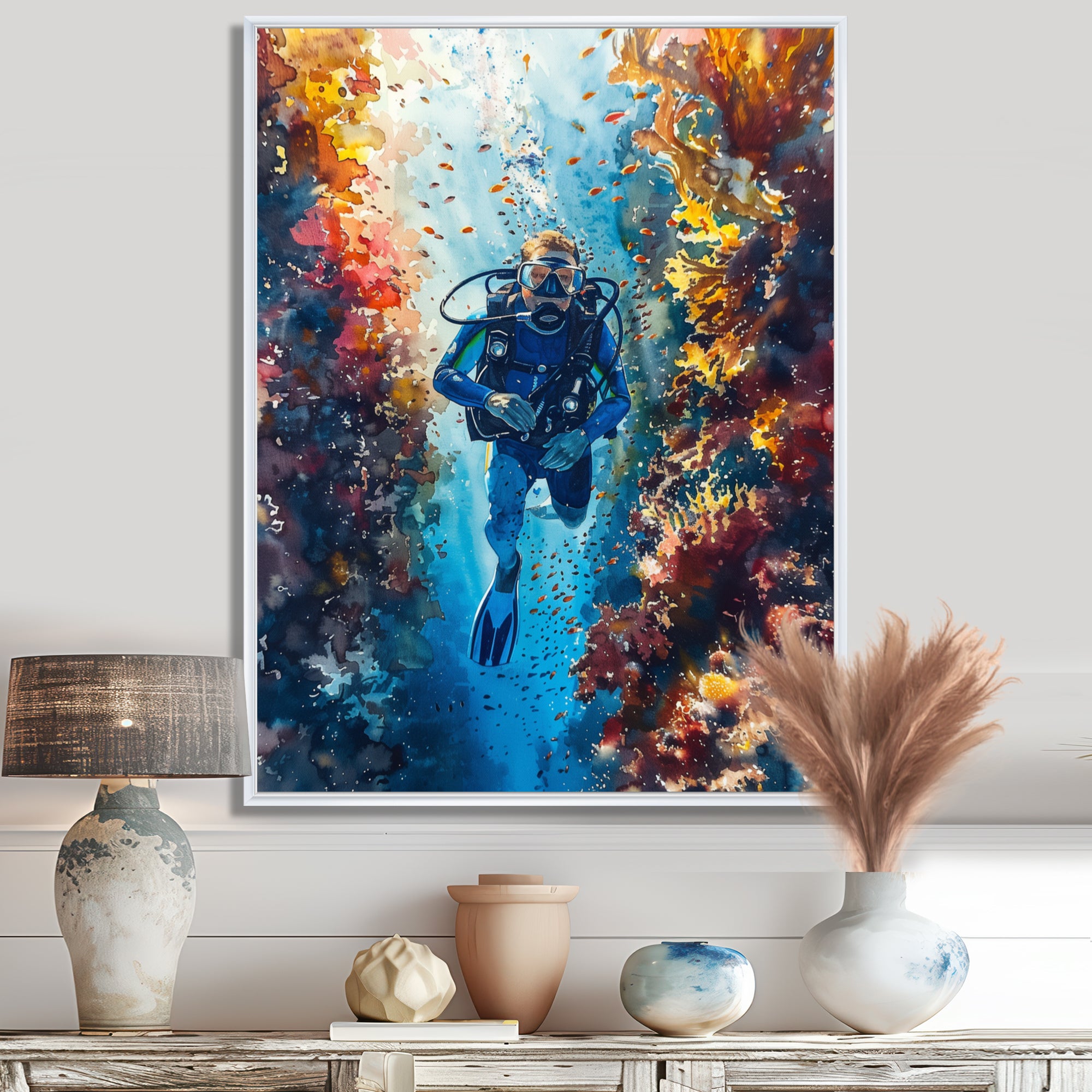 Snorkeling In The Great Barrier Reef I - Snorkeling Canvas Wall Art