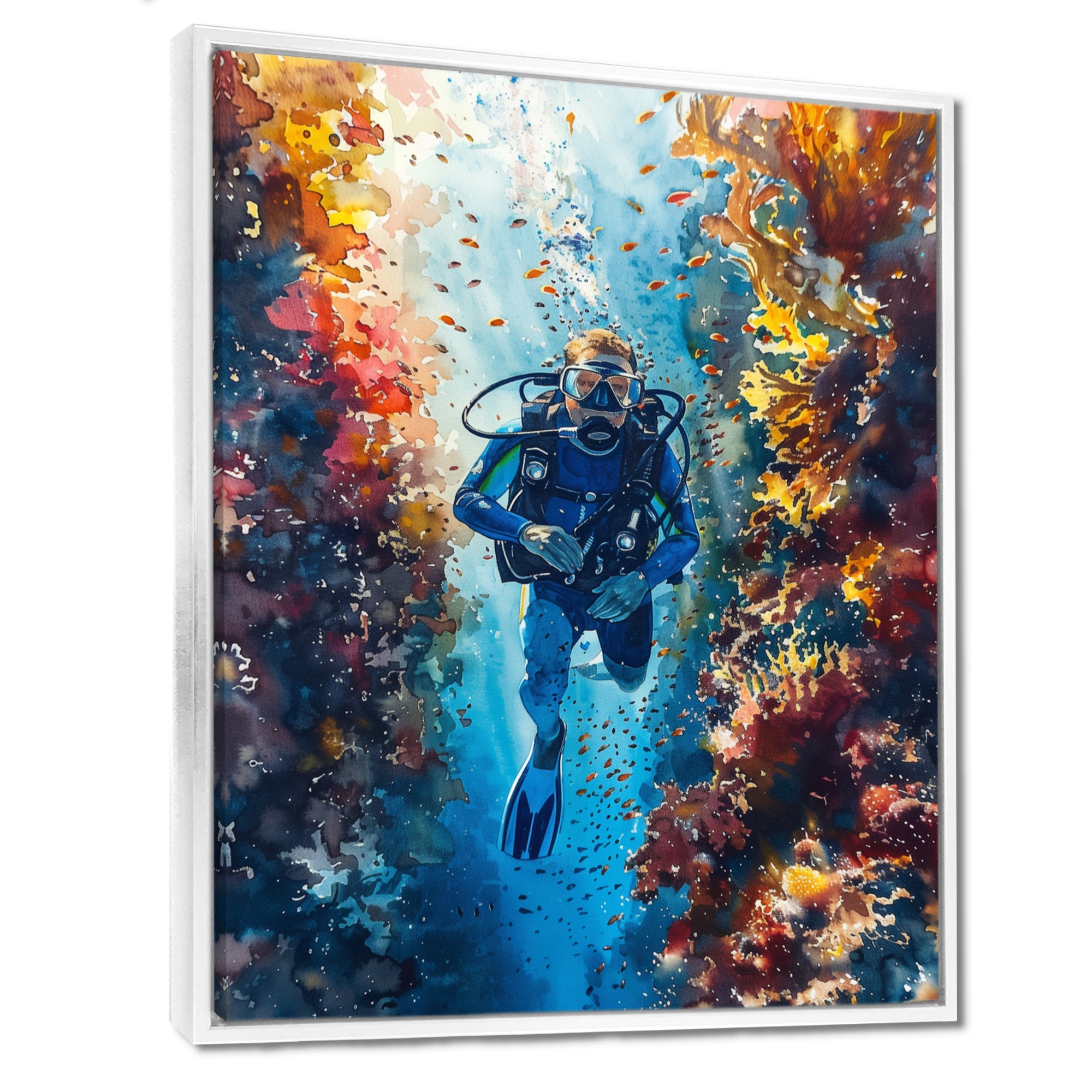 Snorkeling In The Great Barrier Reef I - Snorkeling Canvas Wall Art
