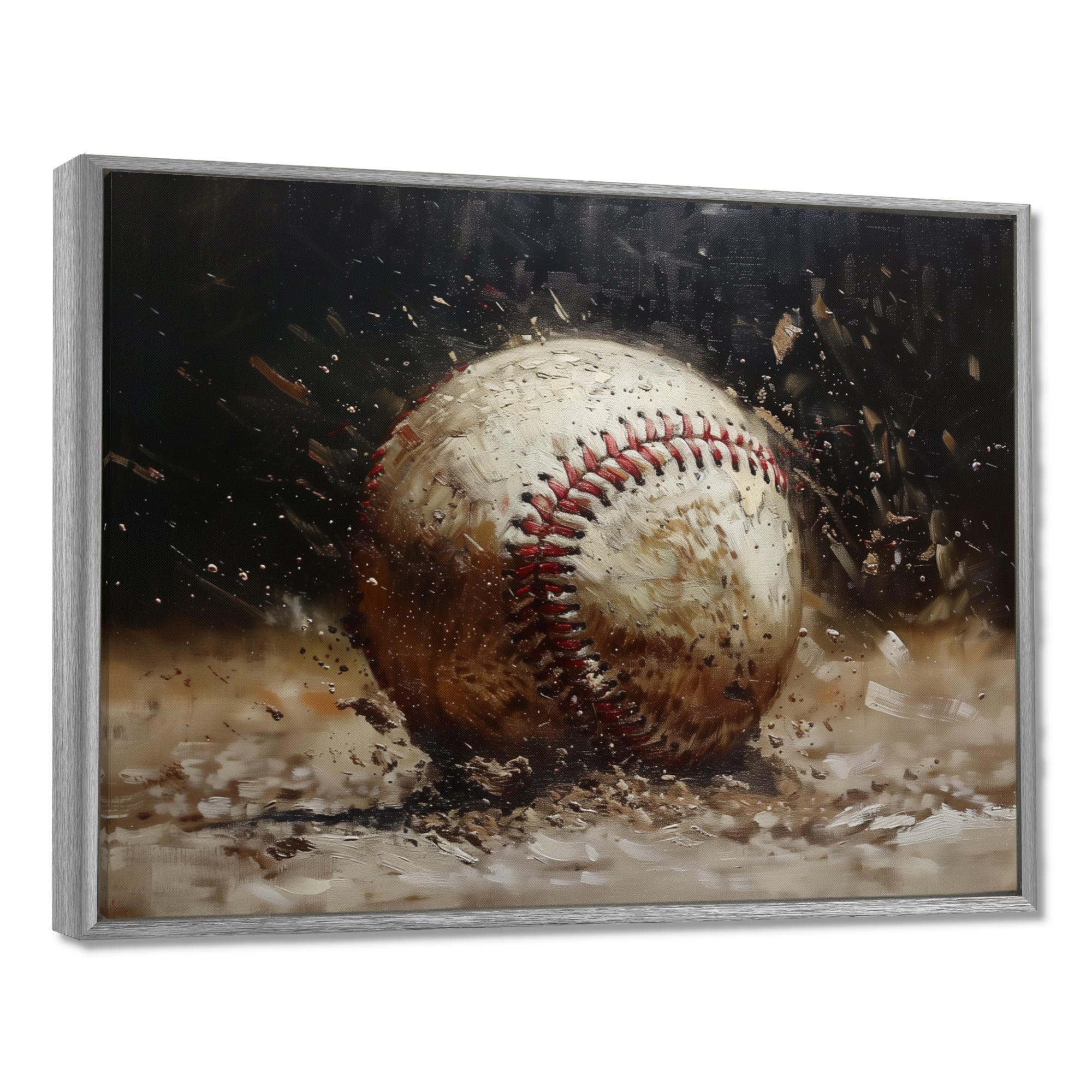 Baseball Close Up Home Run - Sport Baseball Canvas Wall Art