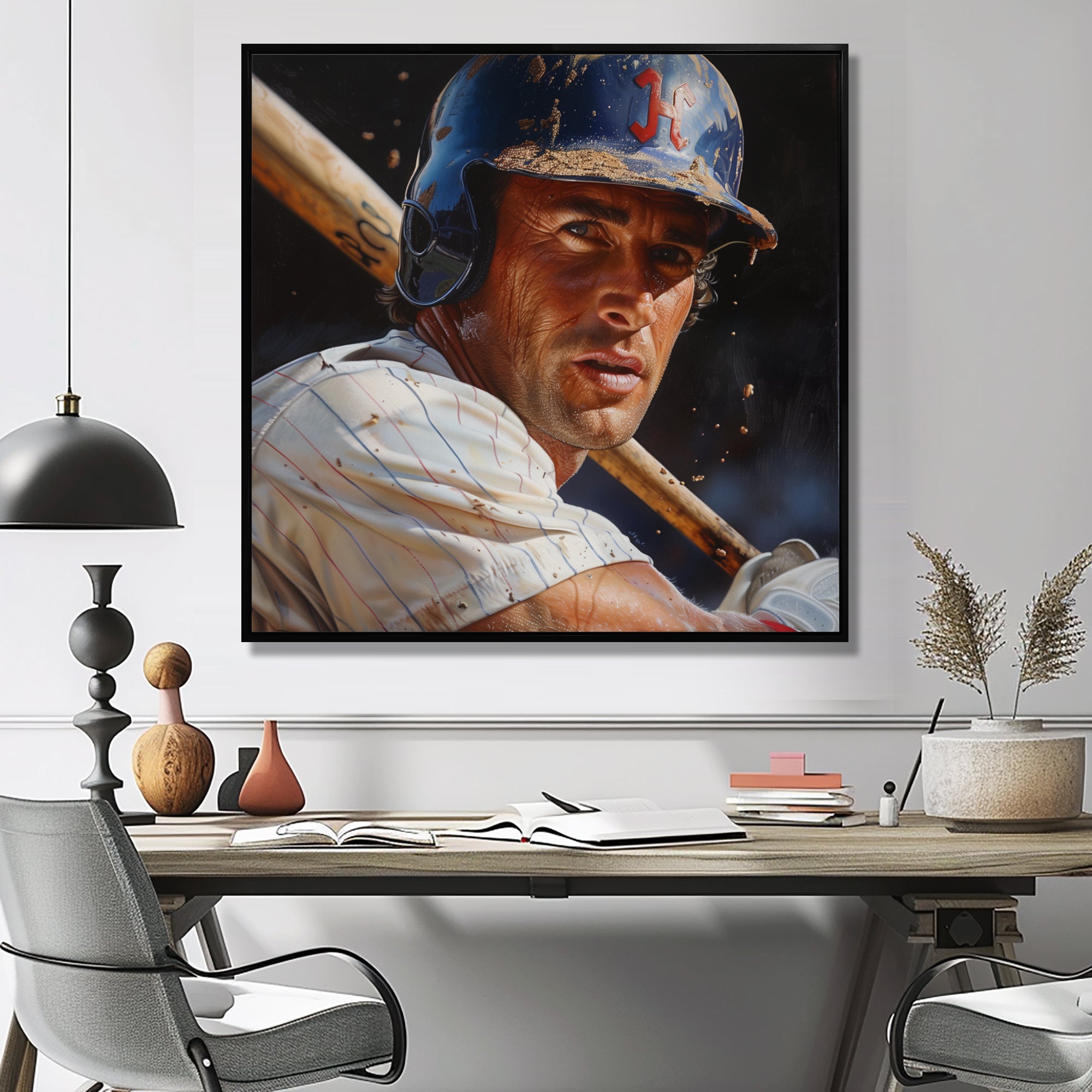 Baseball Player At The Pitch I - Sport Baseball Canvas Wall Art