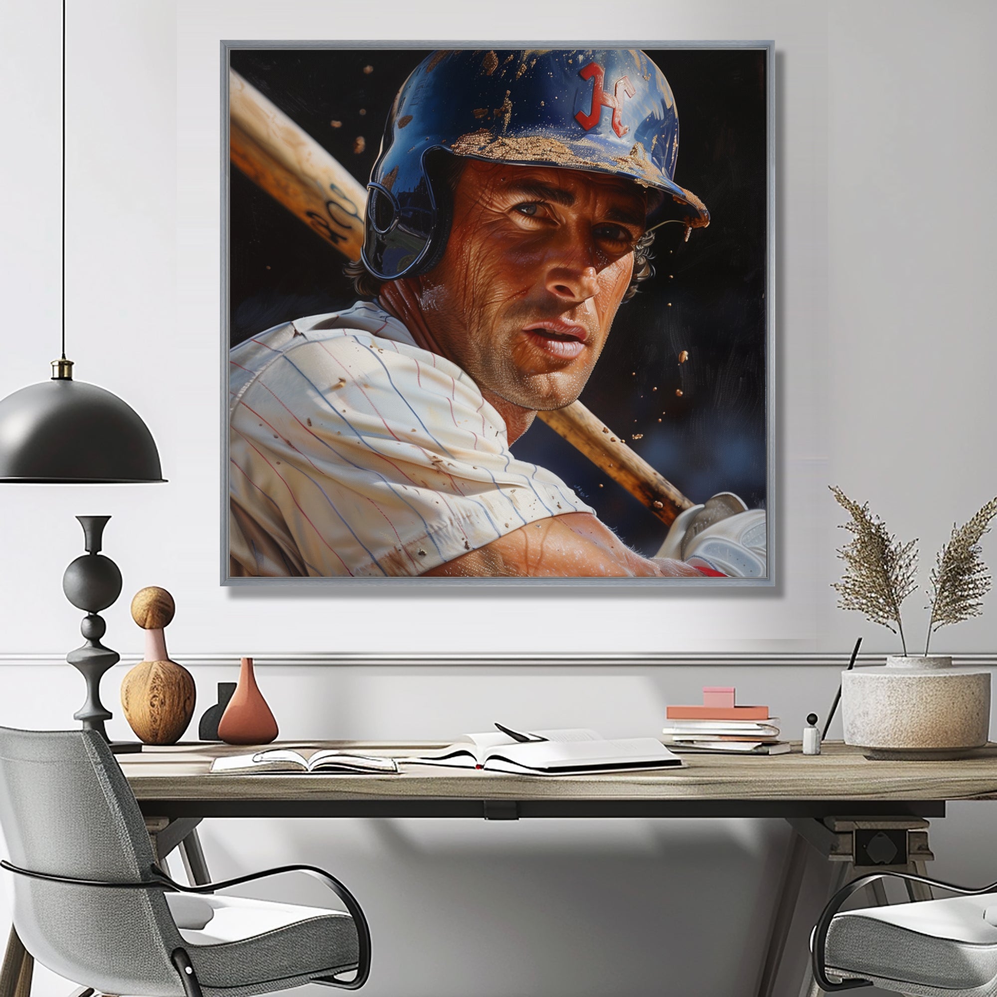 Baseball Player At The Pitch I - Sport Baseball Canvas Wall Art