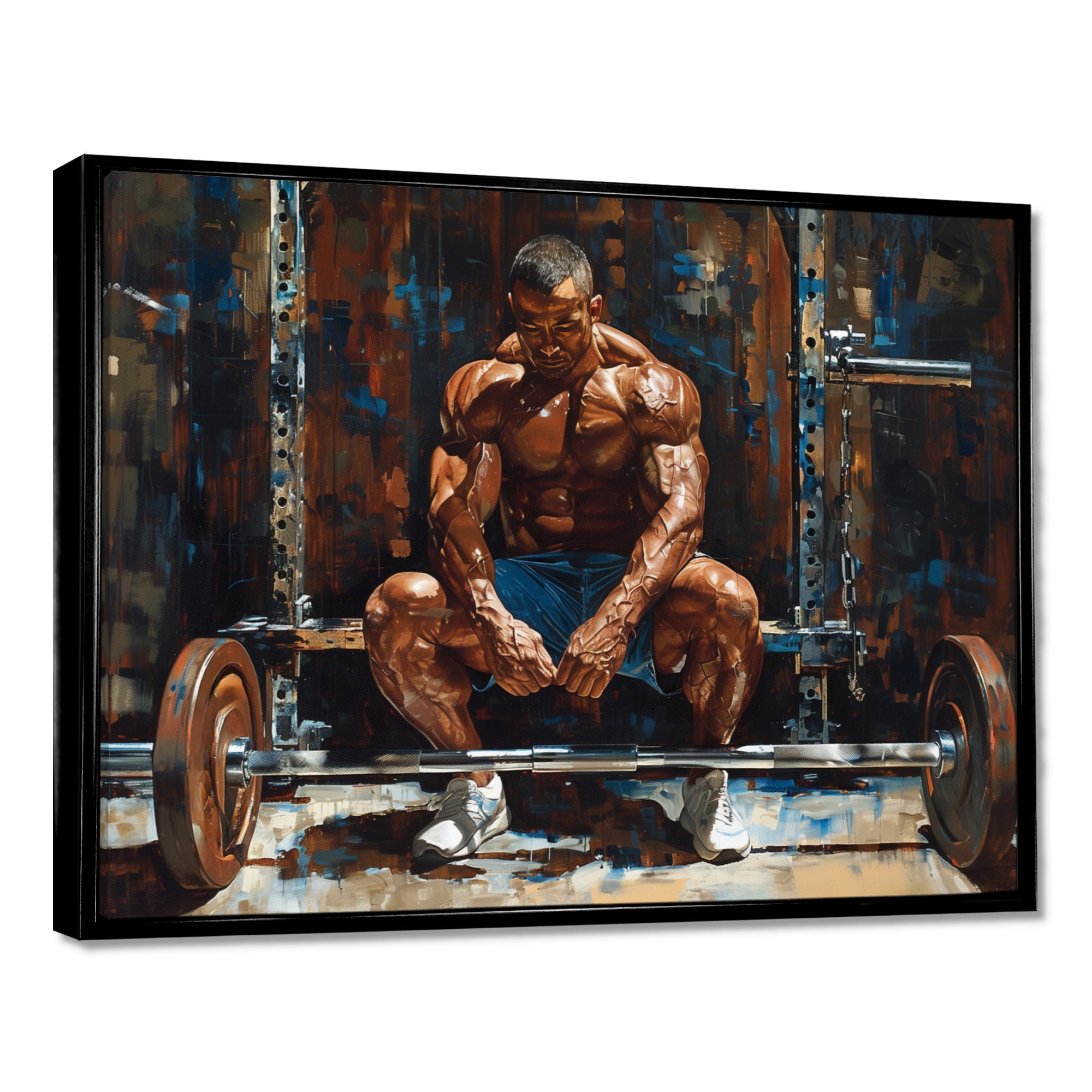 Bodybuilding Weightlifting Determination - Aerobic & Bodybuilding Canvas Wall Art