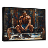 Bodybuilding Weightlifting Determination - Aerobic & Bodybuilding Canvas Wall Art