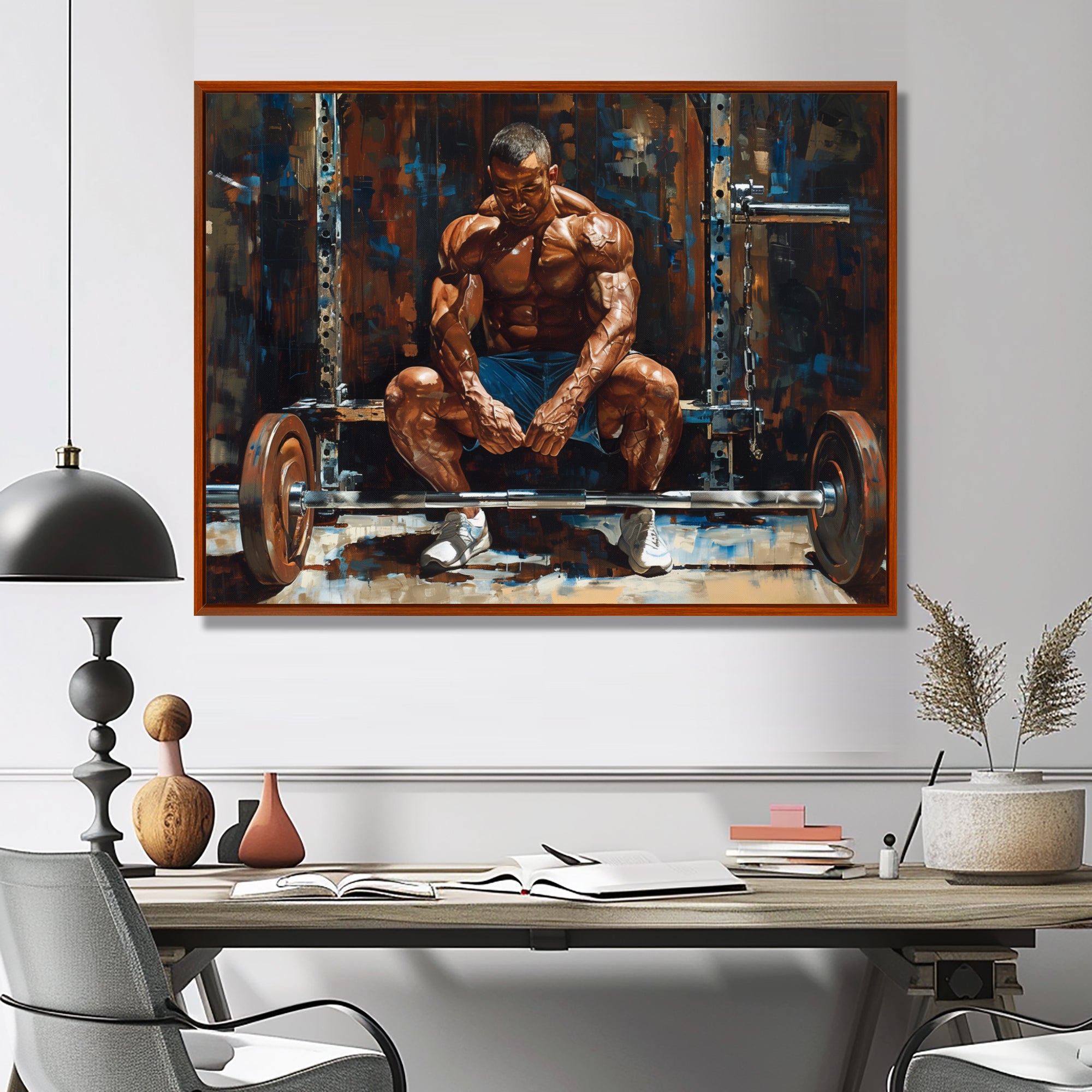 Bodybuilding Weightlifting Determination - Aerobic & Bodybuilding Canvas Wall Art
