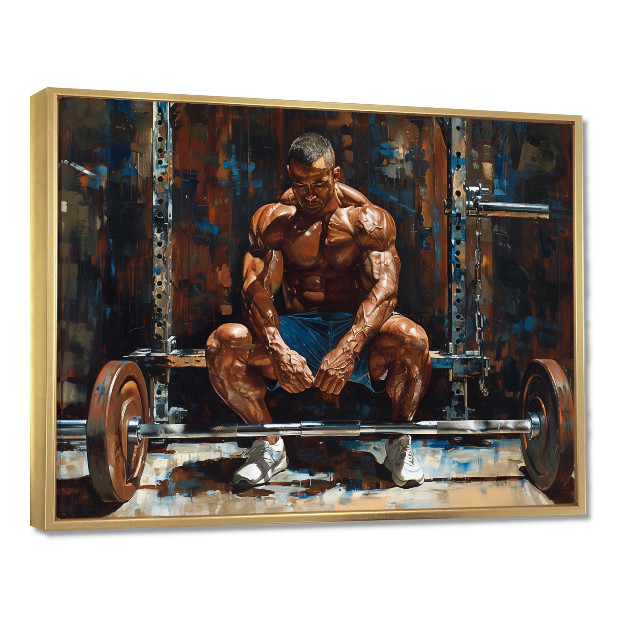 Bodybuilding Weightlifting Determination - Aerobic & Bodybuilding Canvas Wall Art
