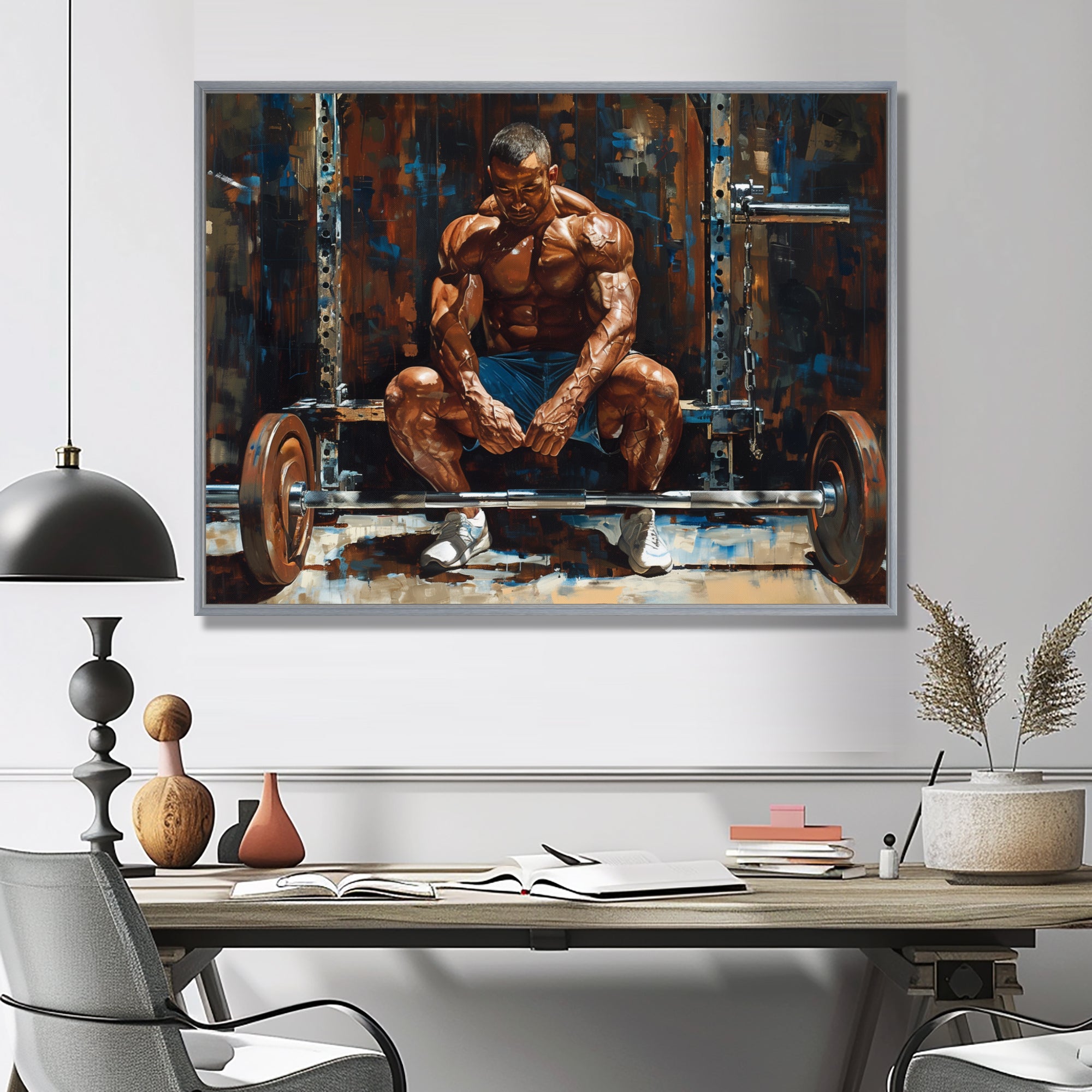 Bodybuilding Weightlifting Determination - Aerobic & Bodybuilding Canvas Wall Art
