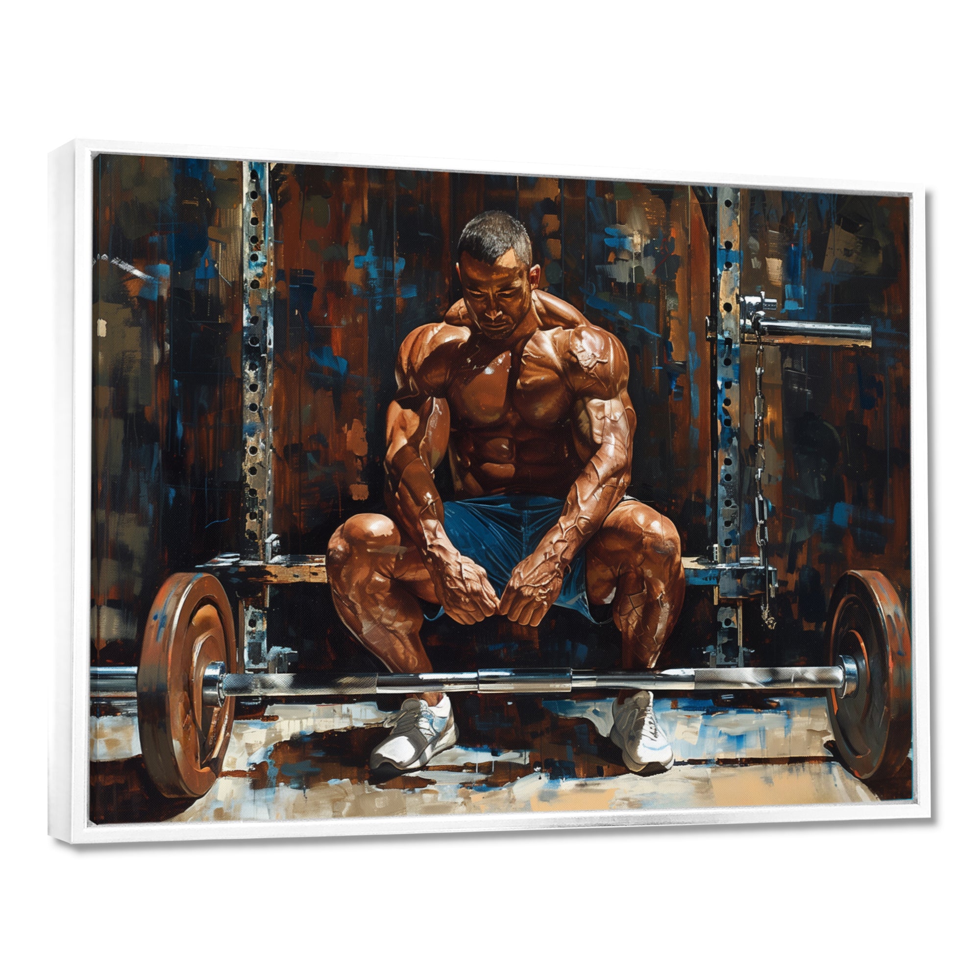 Bodybuilding Weightlifting Determination - Aerobic & Bodybuilding Canvas Wall Art