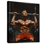 Determined Weightlifting Men Competition I - Aerobic & Bodybuilding Canvas Wall Art