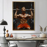 Determined Weightlifting Men Competition I - Aerobic & Bodybuilding Canvas Wall Art