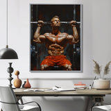 Determined Weightlifting Men Competition I - Aerobic & Bodybuilding Canvas Wall Art