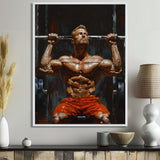 Determined Weightlifting Men Competition I - Aerobic & Bodybuilding Canvas Wall Art
