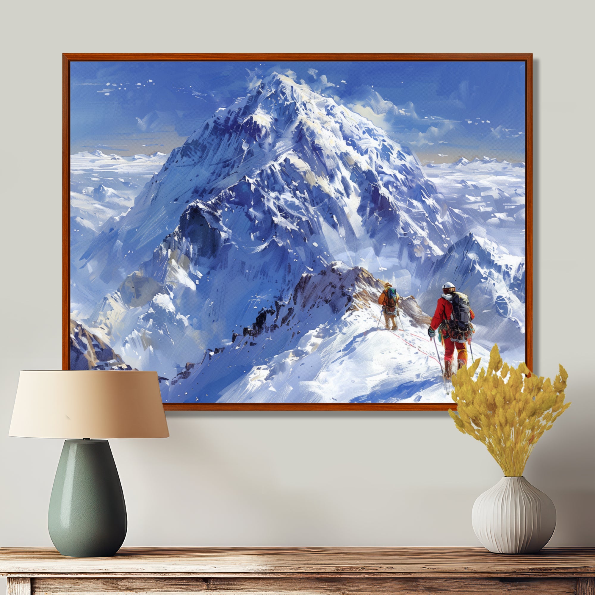 Mountain Snow Hiking In Alaska I - Hiking Canvas Wall Art