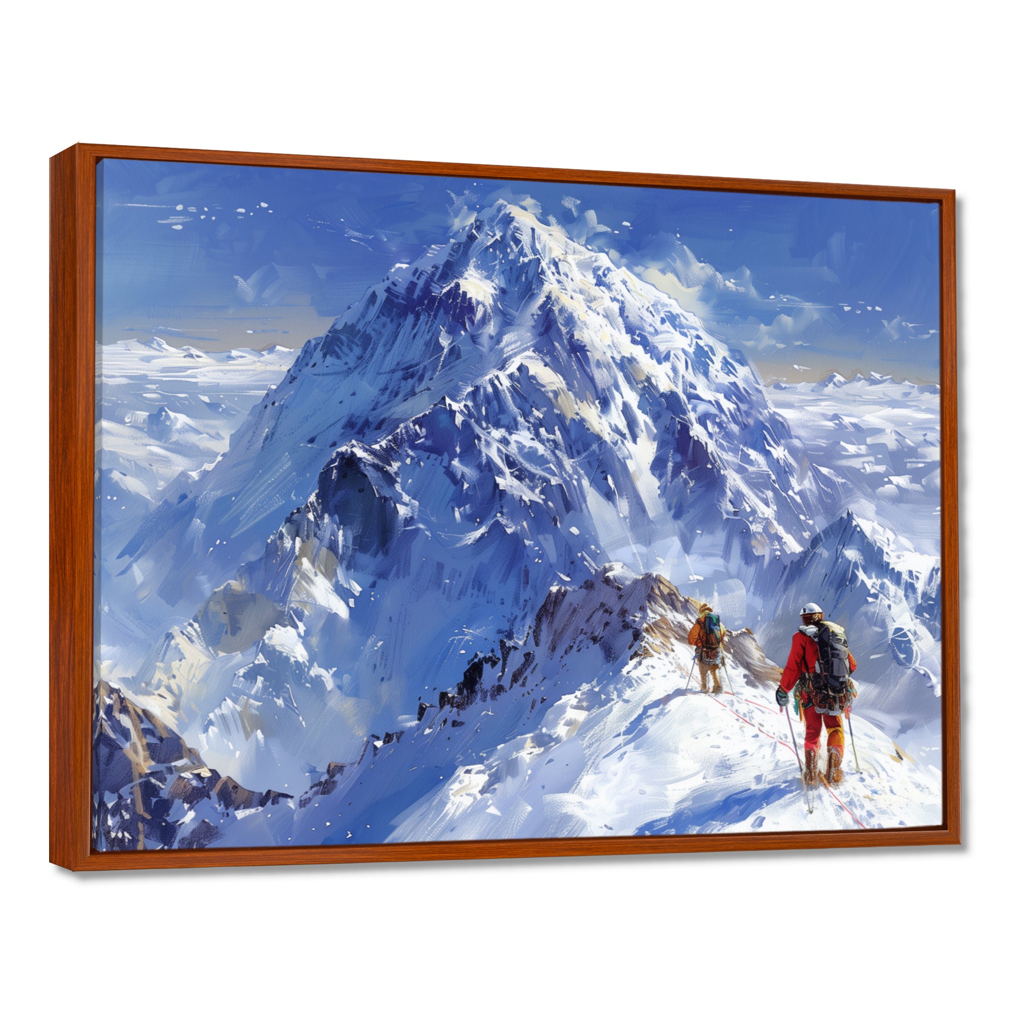 Mountain Snow Hiking In Alaska I - Hiking Canvas Wall Art