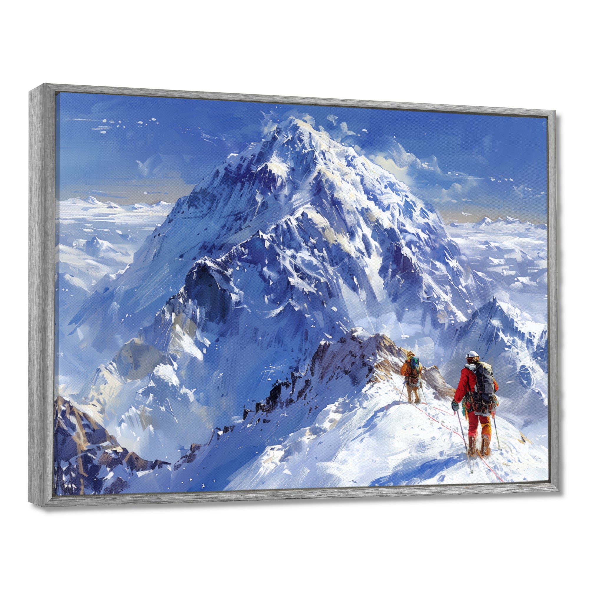 Mountain Snow Hiking In Alaska I - Hiking Canvas Wall Art