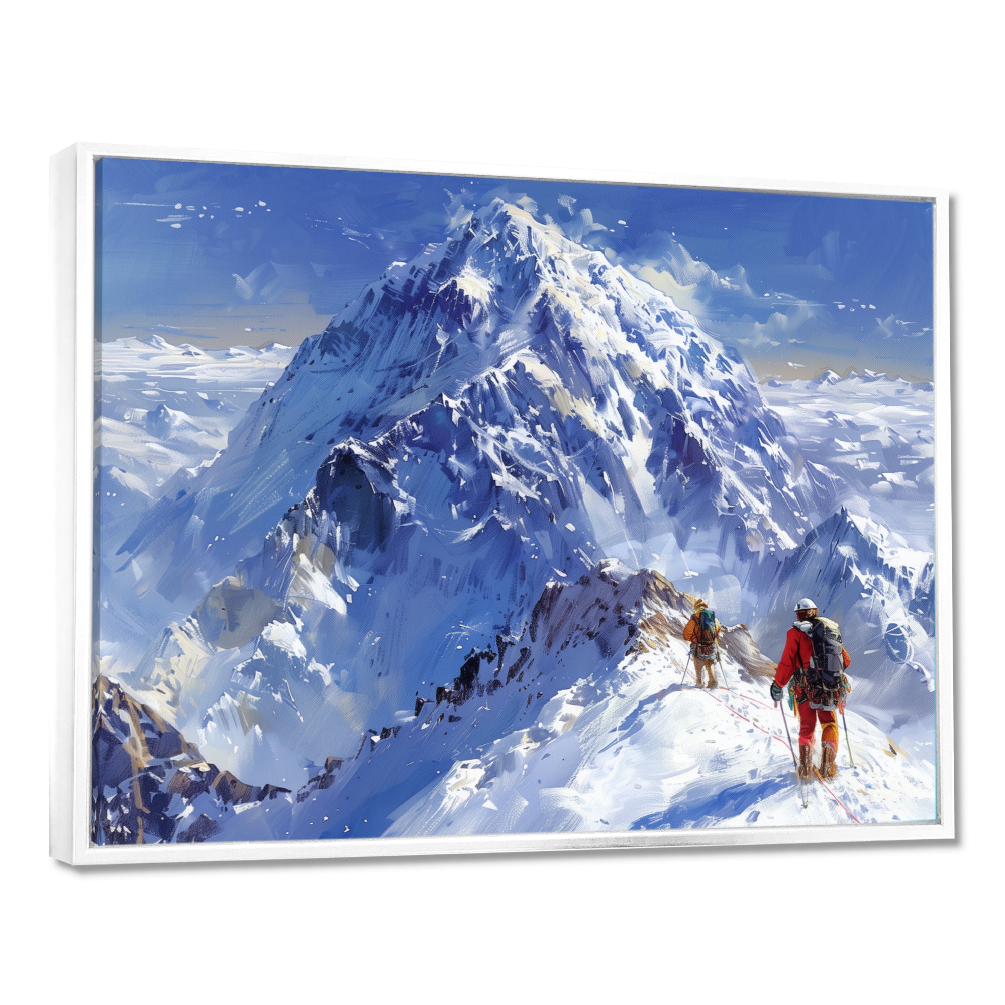 Mountain Snow Hiking In Alaska I - Hiking Canvas Wall Art