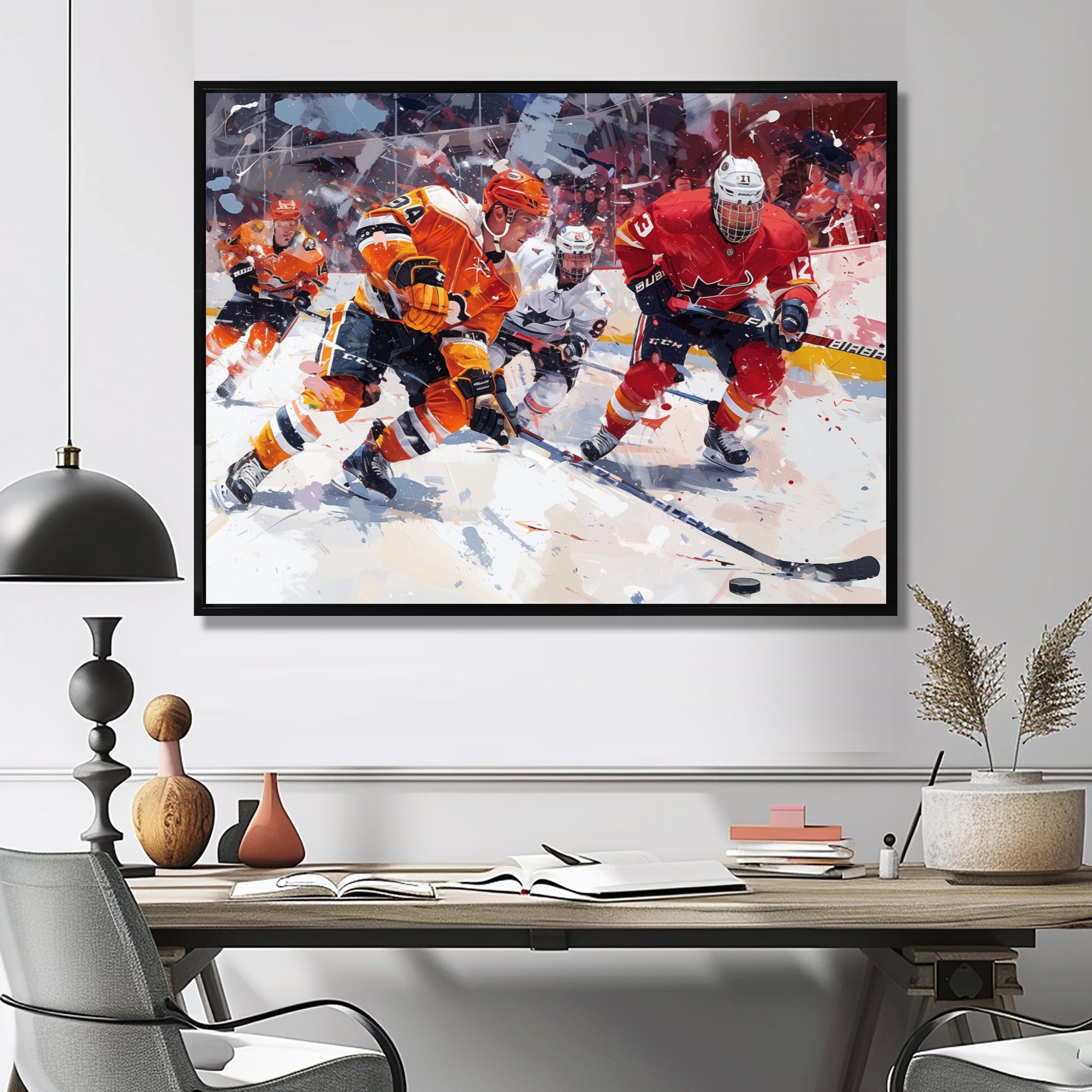 Hockey Players During Playoffs I - Sport Hockey Canvas Wall Art