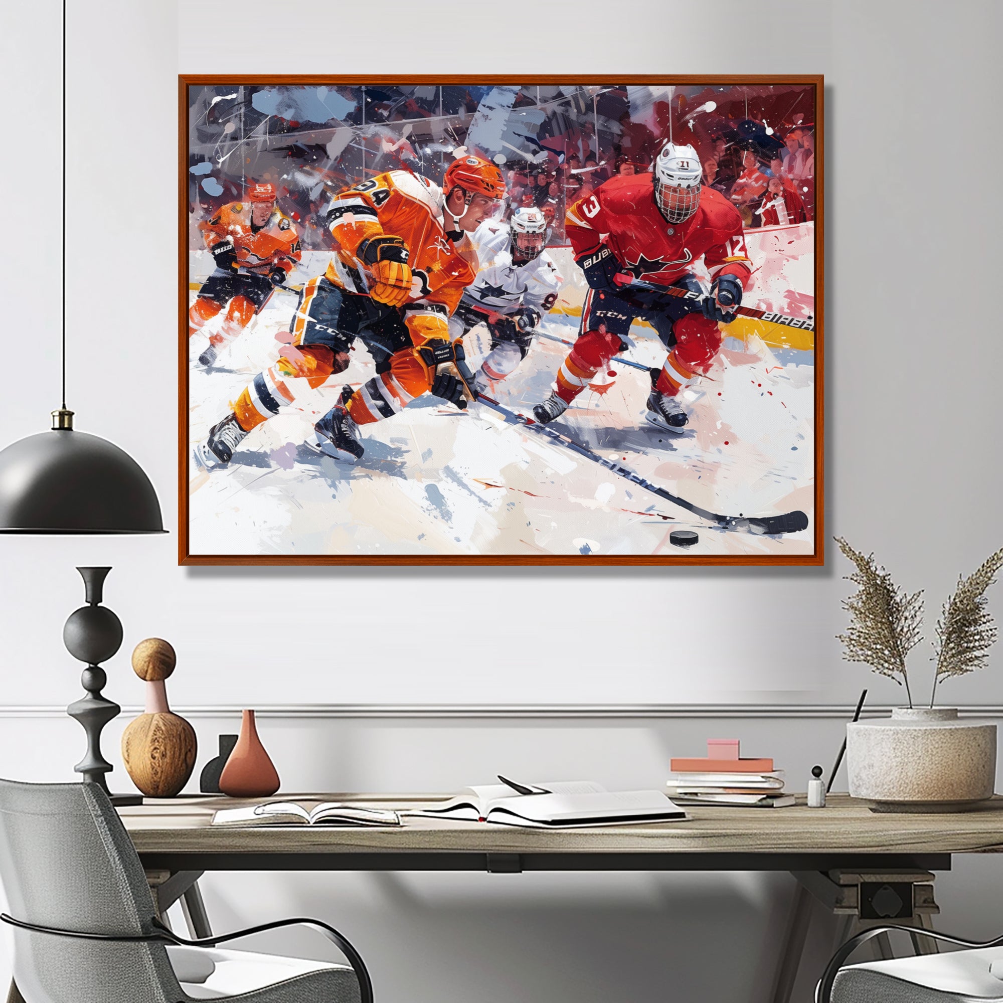 Hockey Players During Playoffs I - Sport Hockey Canvas Wall Art