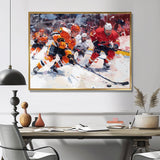 Hockey Players During Playoffs I - Sport Hockey Canvas Wall Art