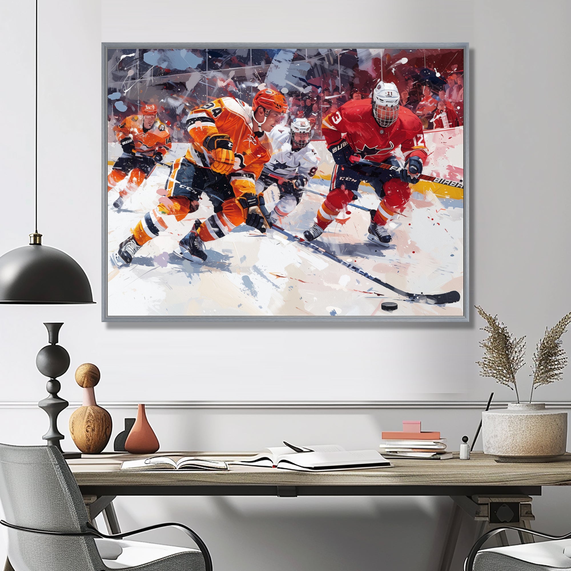 Hockey Players During Playoffs I - Sport Hockey Canvas Wall Art