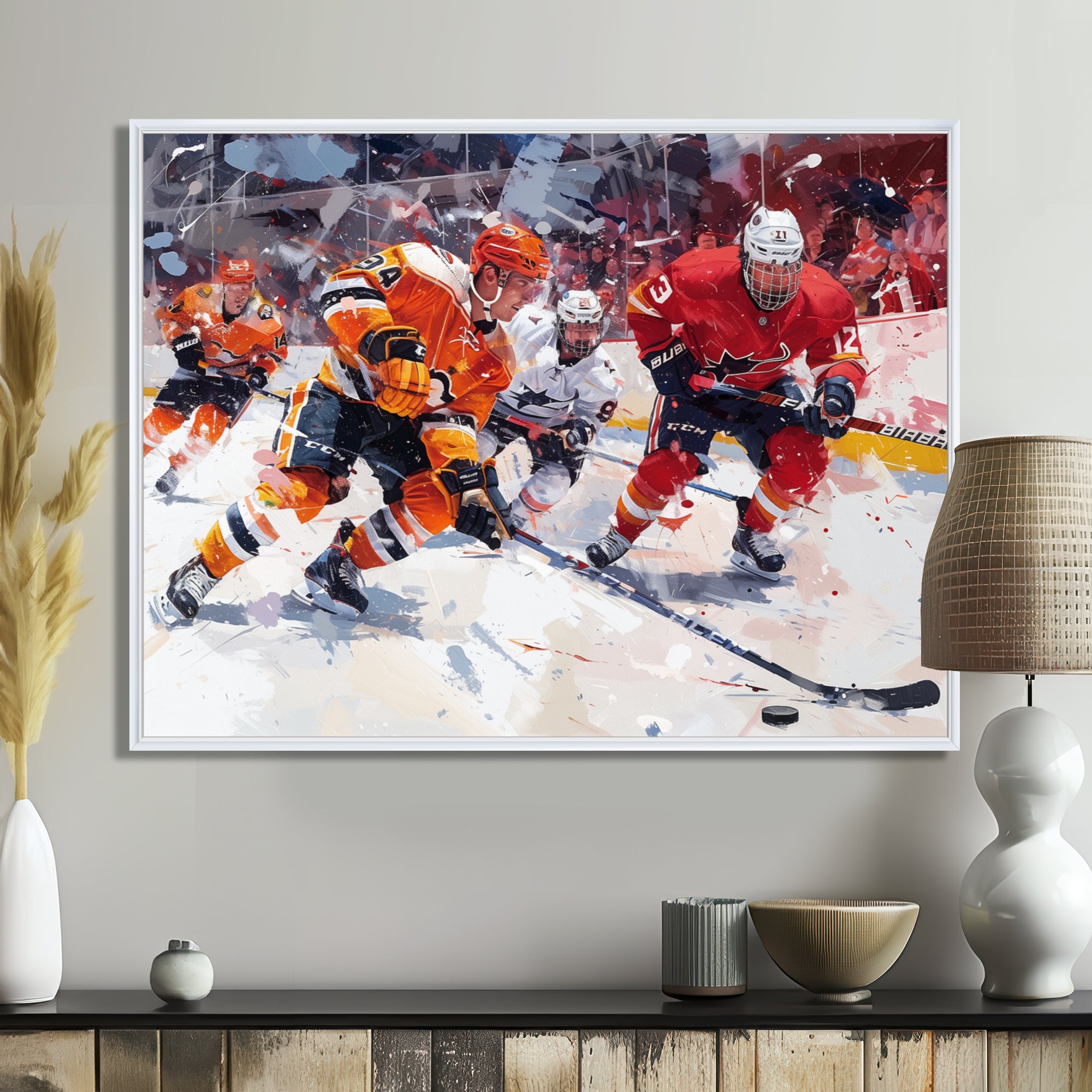 Hockey Players During Playoffs I - Sport Hockey Canvas Wall Art
