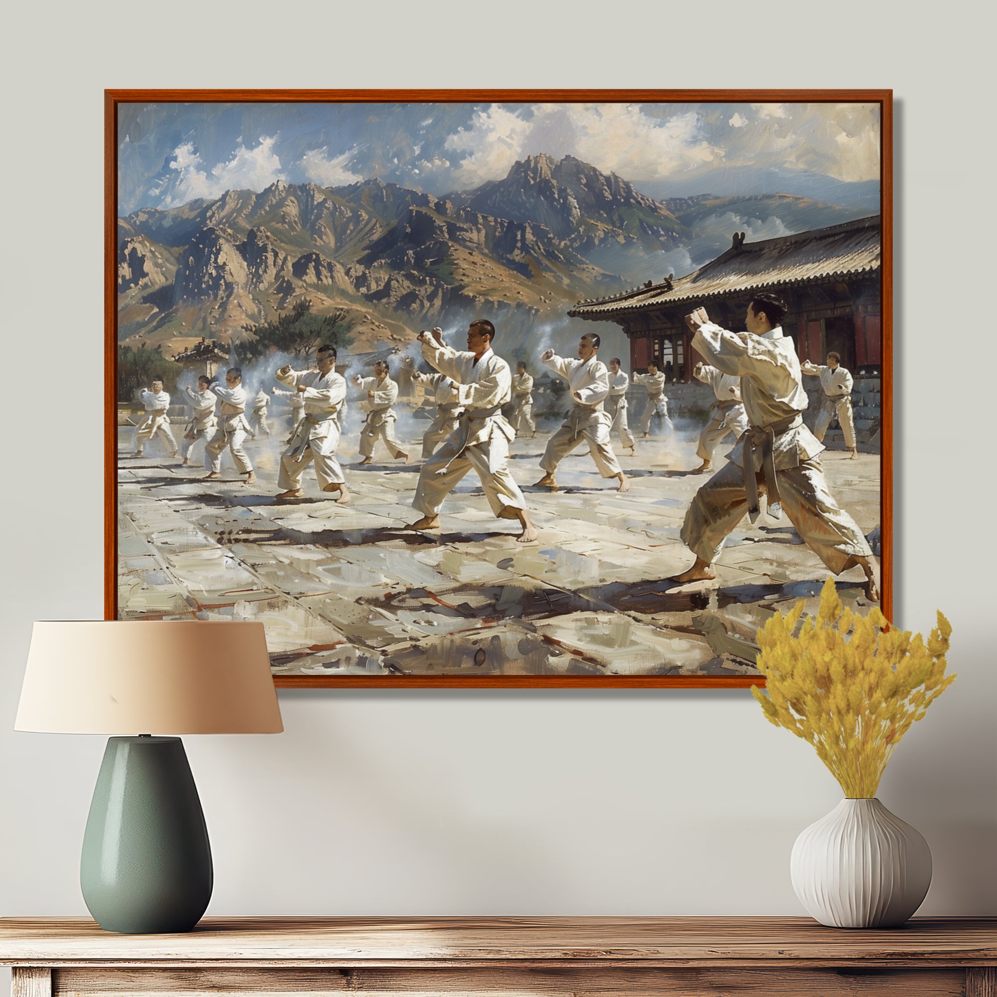 Martial Arts At The Shaolin Temple I - Martial Arts Canvas Wall Art