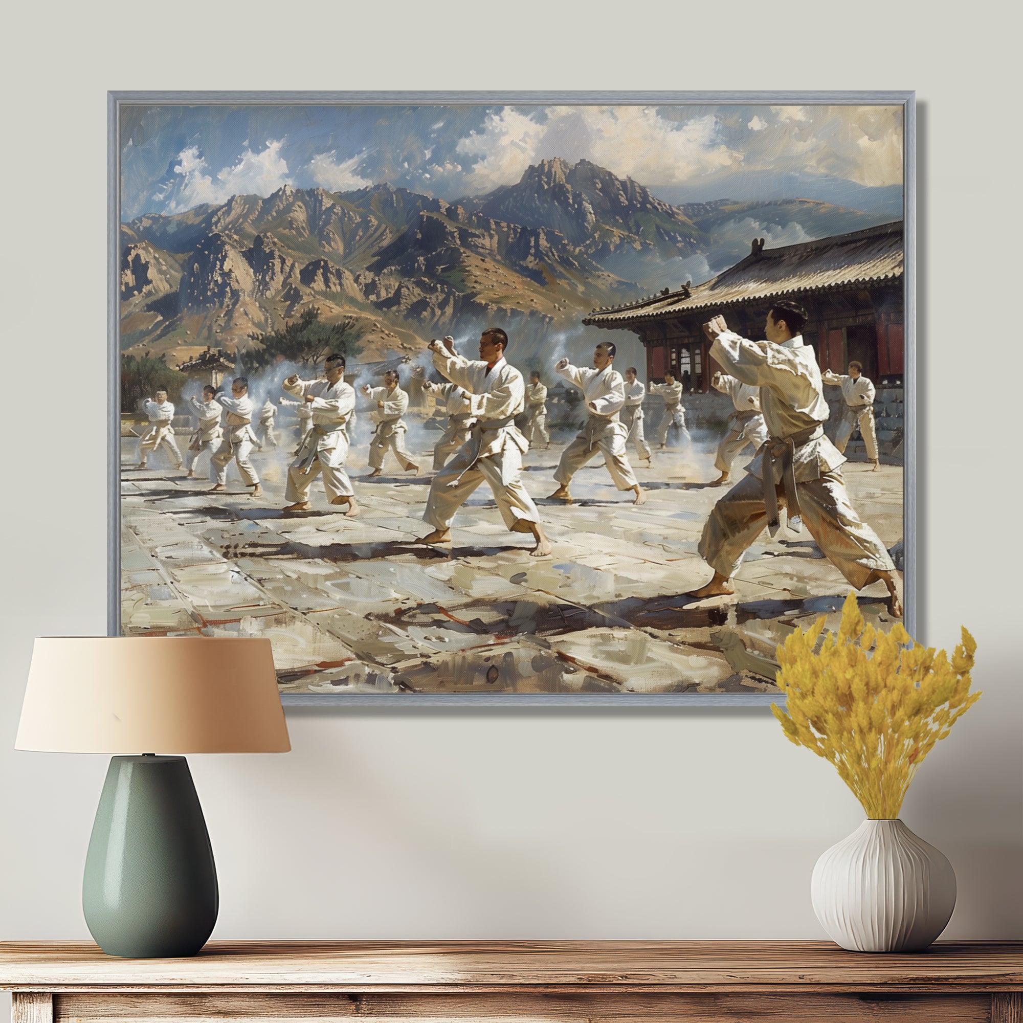 Martial Arts At The Shaolin Temple I - Martial Arts Canvas Wall Art