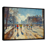 Running Marathon In Boston - Running Canvas Wall Art