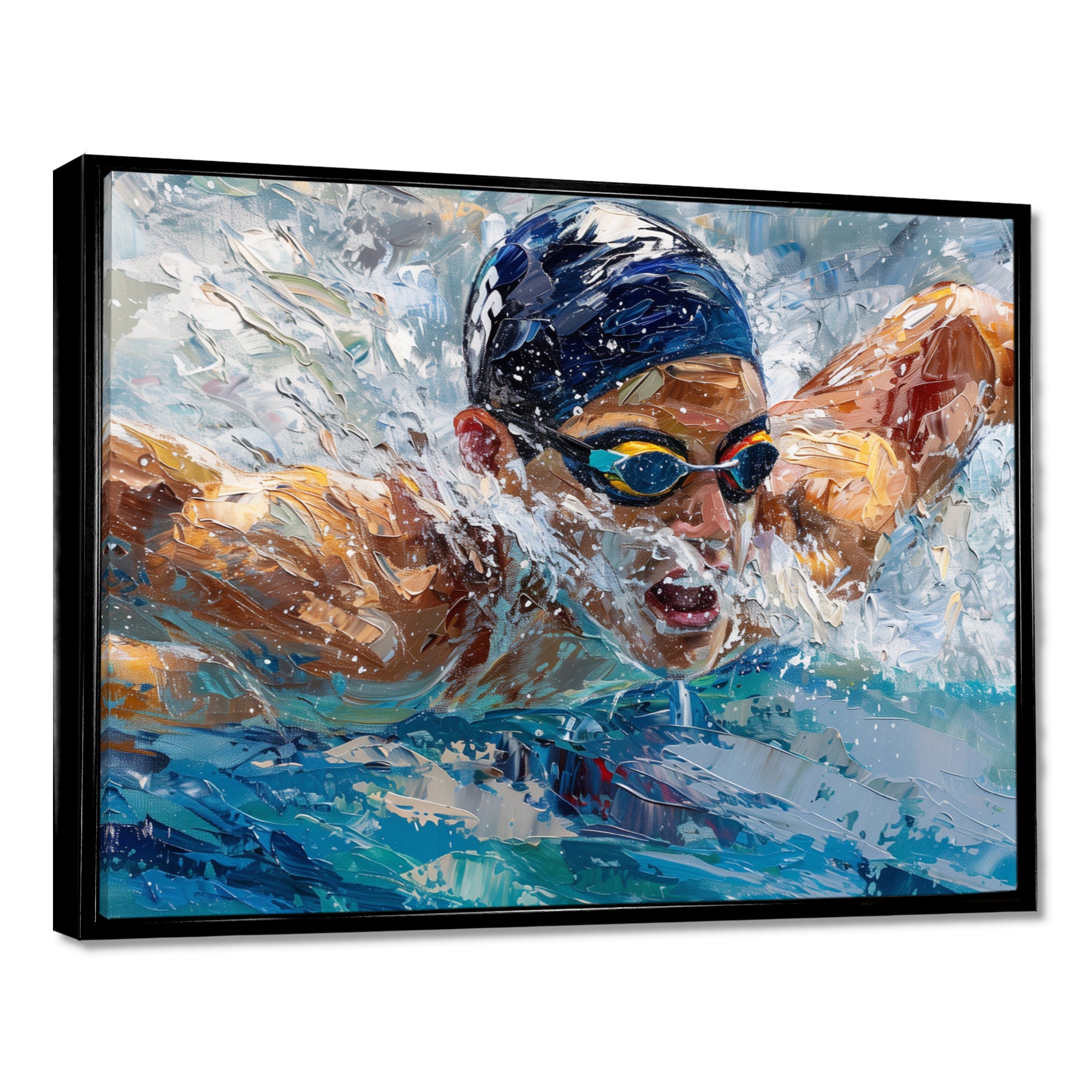Swimming Competition At The Olympics I - Swimming Canvas Wall Art