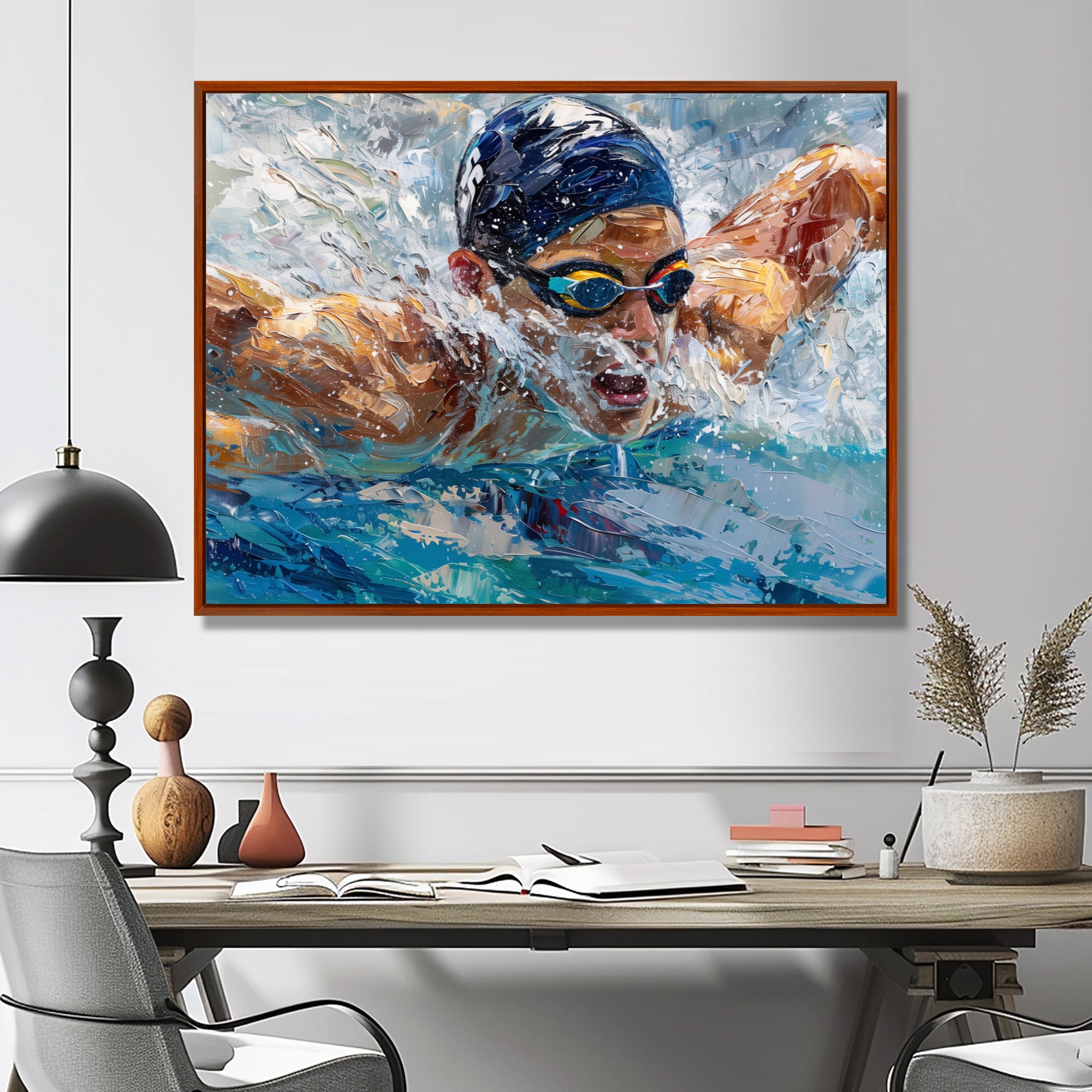 Swimming Competition At The Olympics I - Swimming Canvas Wall Art