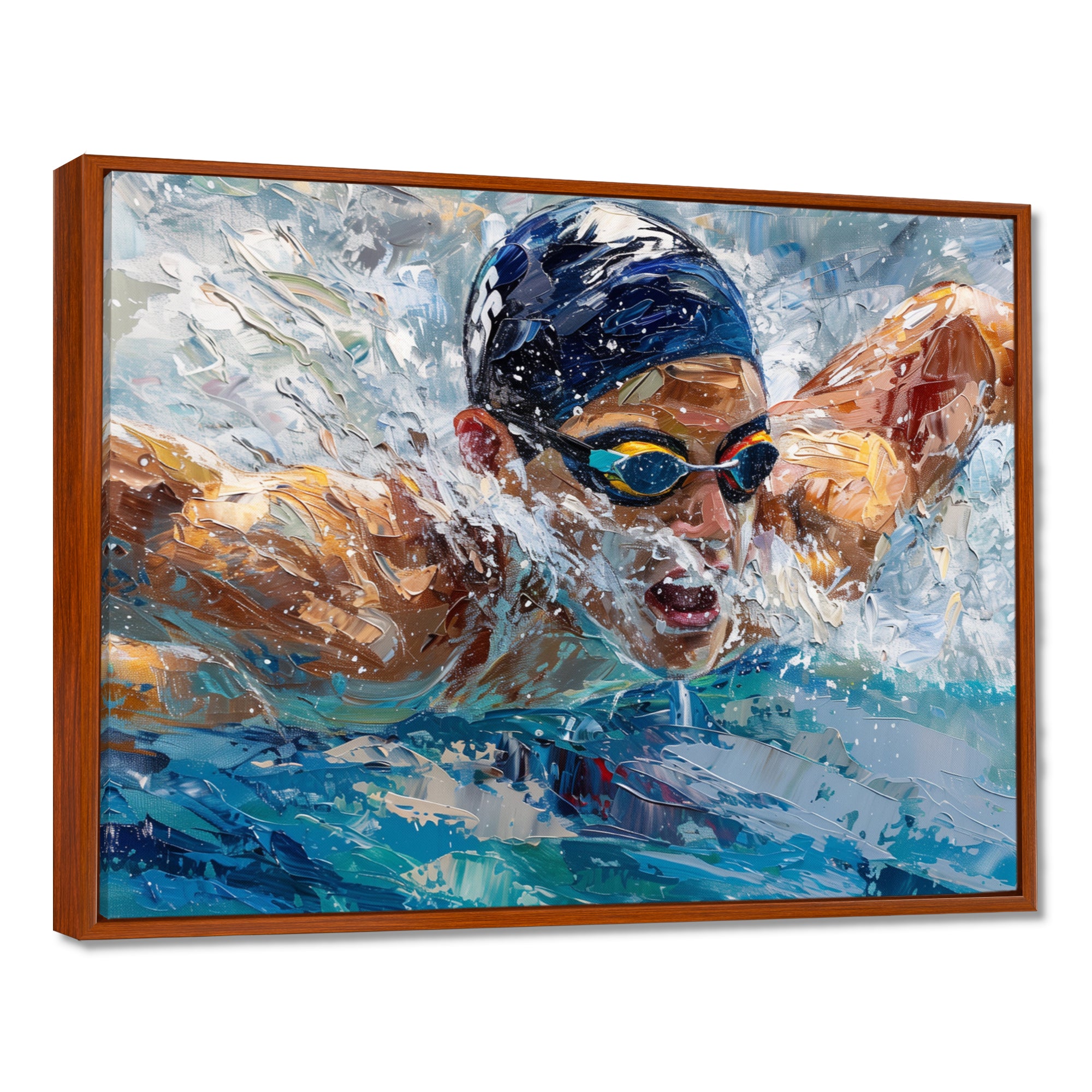 Swimming Competition At The Olympics I - Swimming Canvas Wall Art