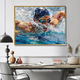 Swimming Competition At The Olympics I - Swimming Canvas Wall Art