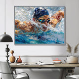 Swimming Competition At The Olympics I - Swimming Canvas Wall Art