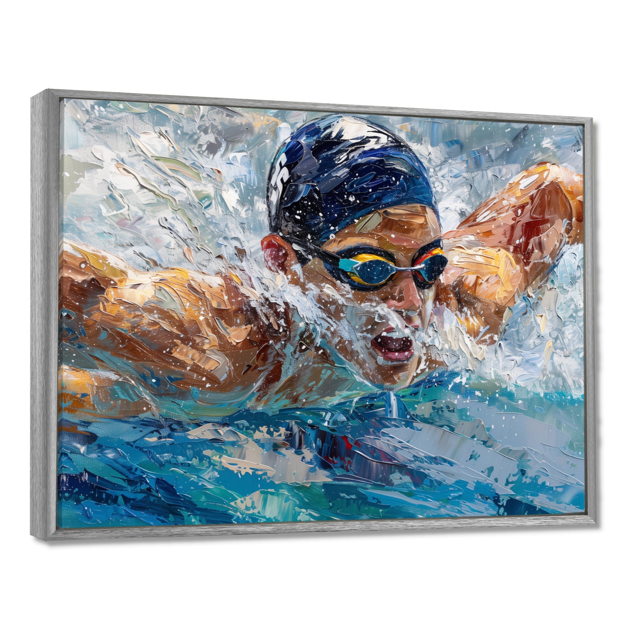 Swimming Competition At The Olympics I - Swimming Canvas Wall Art