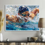 Swimming Competition At The Olympics I - Swimming Canvas Wall Art