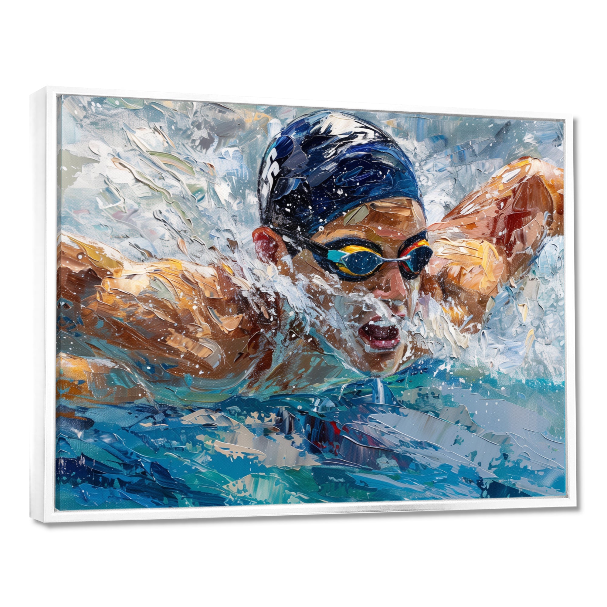 Swimming Competition At The Olympics I - Swimming Canvas Wall Art