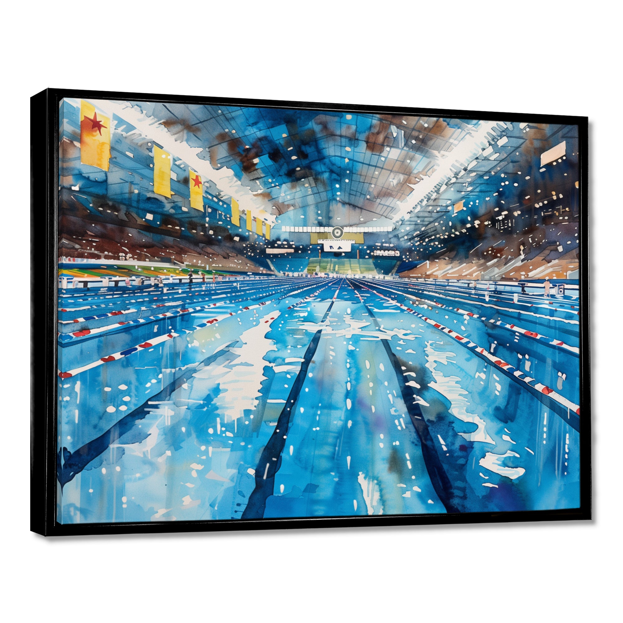 Olympic Swimming Pool Before The Race I - Swimming Canvas Wall Art