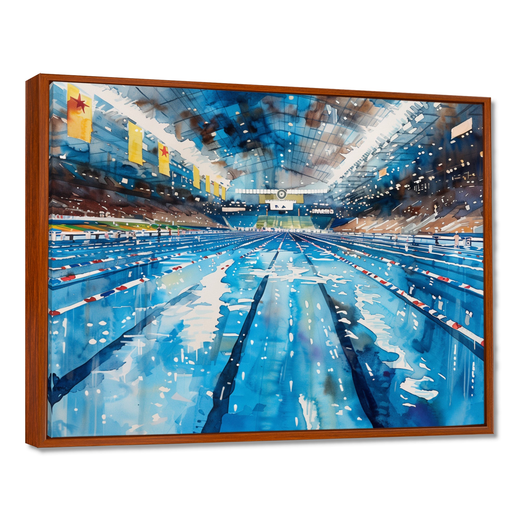 Olympic Swimming Pool Before The Race I - Swimming Canvas Wall Art