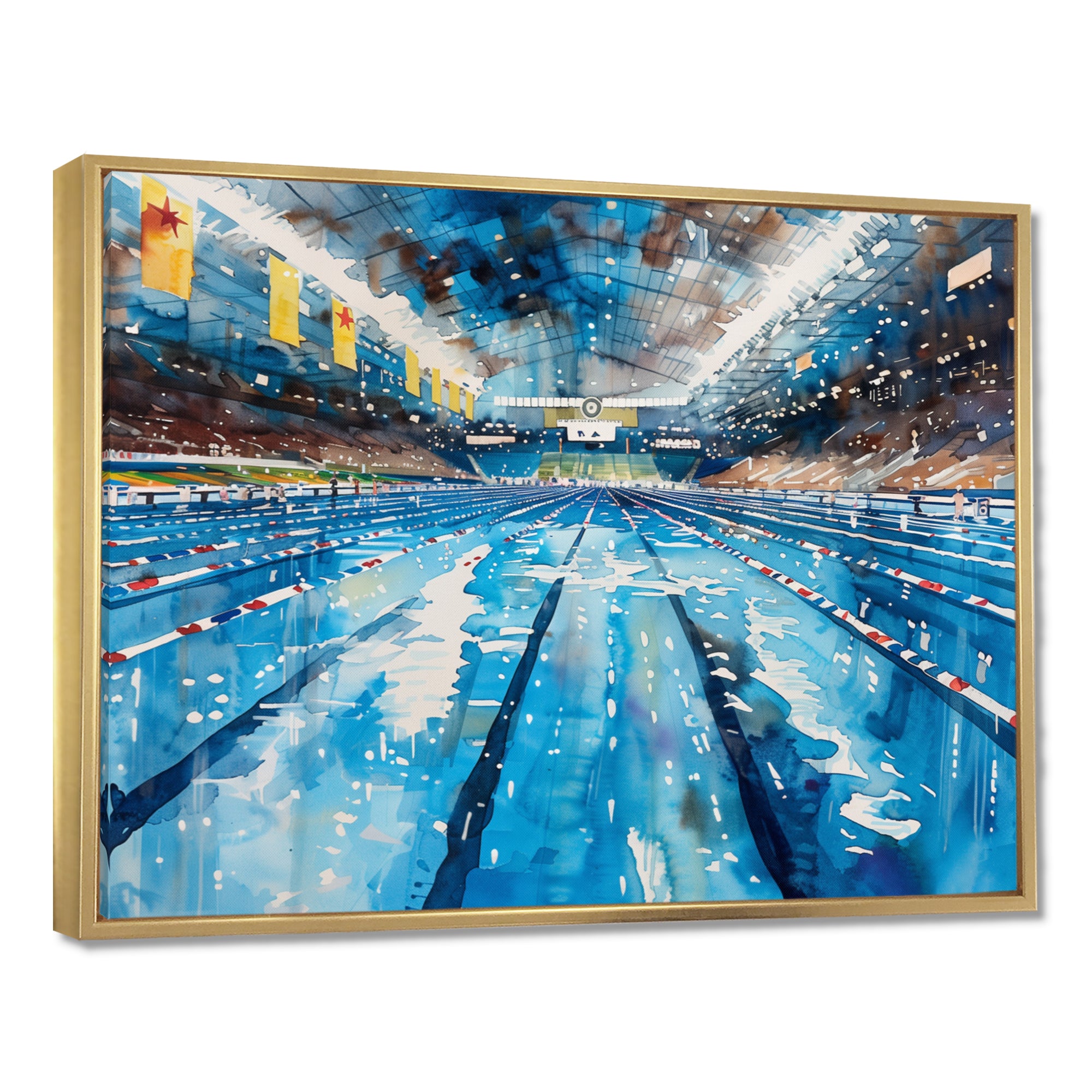 Olympic Swimming Pool Before The Race I - Swimming Canvas Wall Art