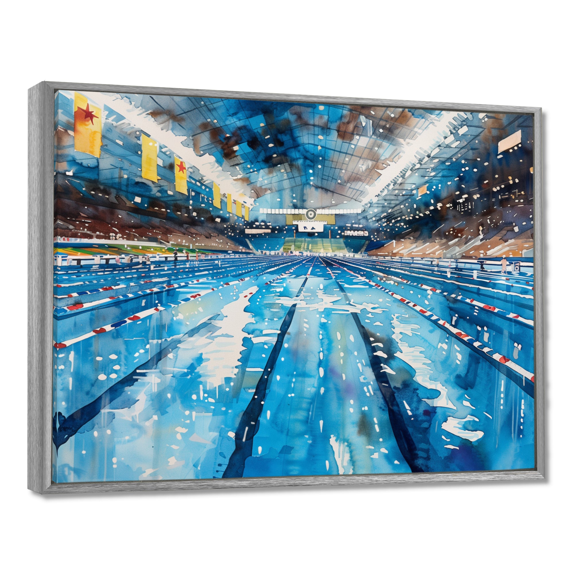Olympic Swimming Pool Before The Race I - Swimming Canvas Wall Art