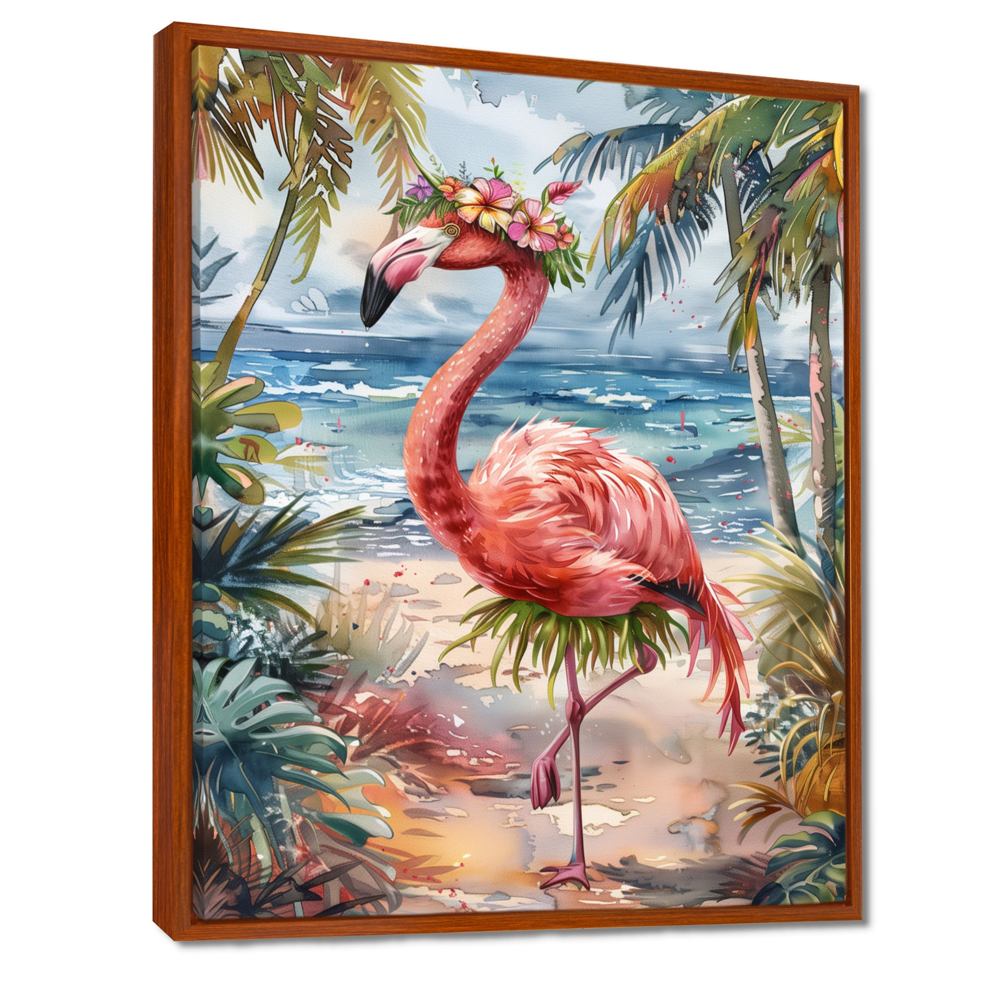 Dancing Flamingo Beach In Aruba - Flamingo Wall Art Prints
